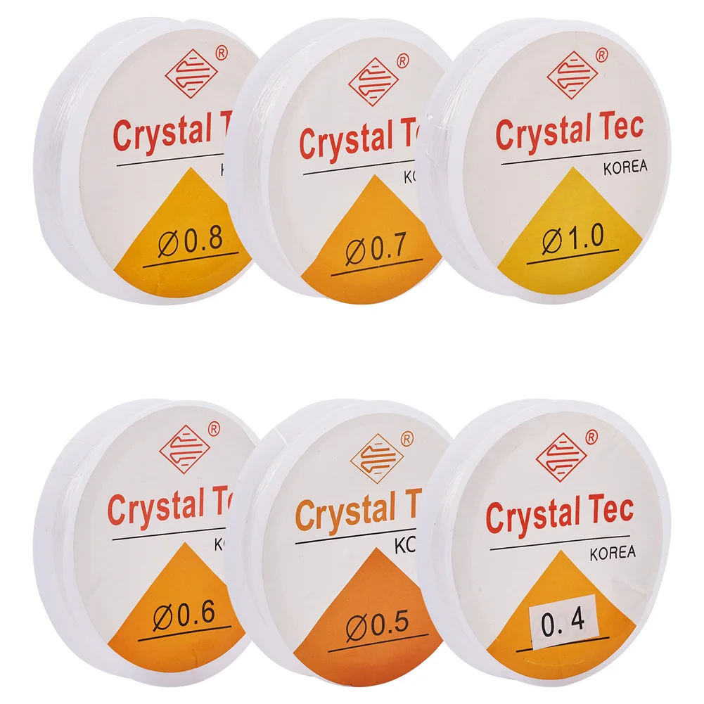 

12Roll Round Crystal Elastic Stretch Thread Cords 0.4/0.5/0.6/0.7/0.8/1mm for Bracelet Jewelry Making Beading Accessories Crafts