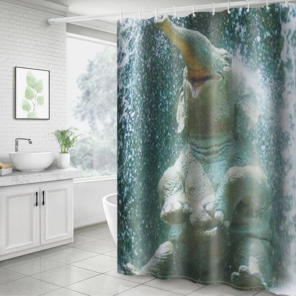 3D слон воды душ занавес с крючками для ванной комнаты украшения дома утолщение