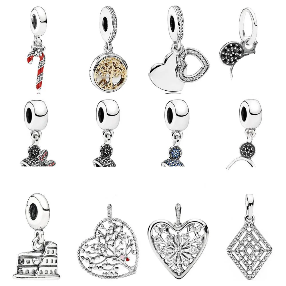 

PDD DZ 14 925 Sterling Silver Spring New Charm Pendant with DIY Bracelet Necklace Jewelry Gift Carving Suitable for Women
