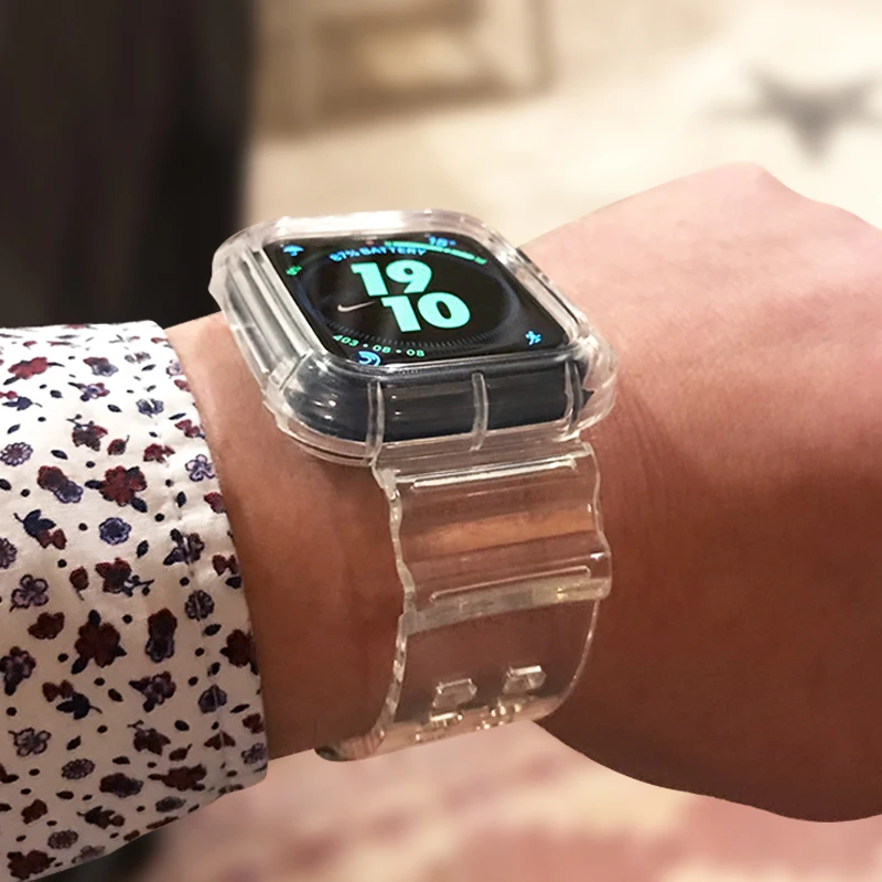 

Elegant Cover for Apple Watch Series 3 2 1 38MM 42MM 360 Full Soft Clear TPU Screen Protector Case for iWatch 4 5 SE 6 44MM 40MM