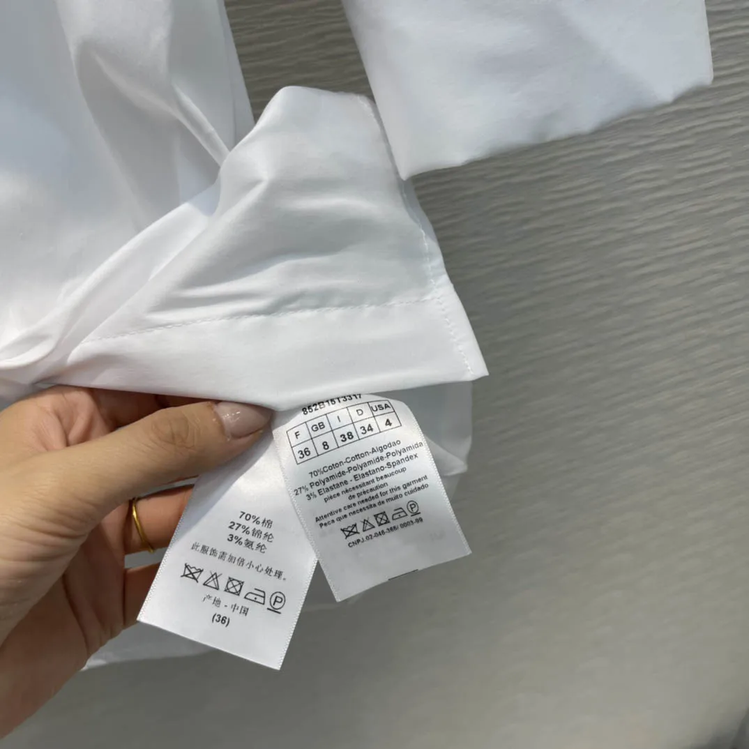 

All-match White Shirts for Women Top Quality 3D Cut Lapel Puff Sleeve Shirts High-end Brand White Cotton Shirts Lady Autumn 2021