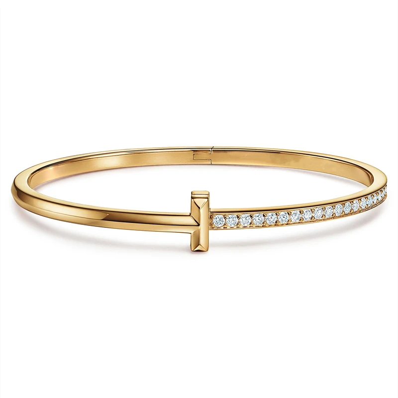 

TIF Prom Jewelry Lady Diamond Bracelet 925 Silver Ring Couple Silver Coil Bracelet Wedding Jewelry Exquisite High Quality Gift