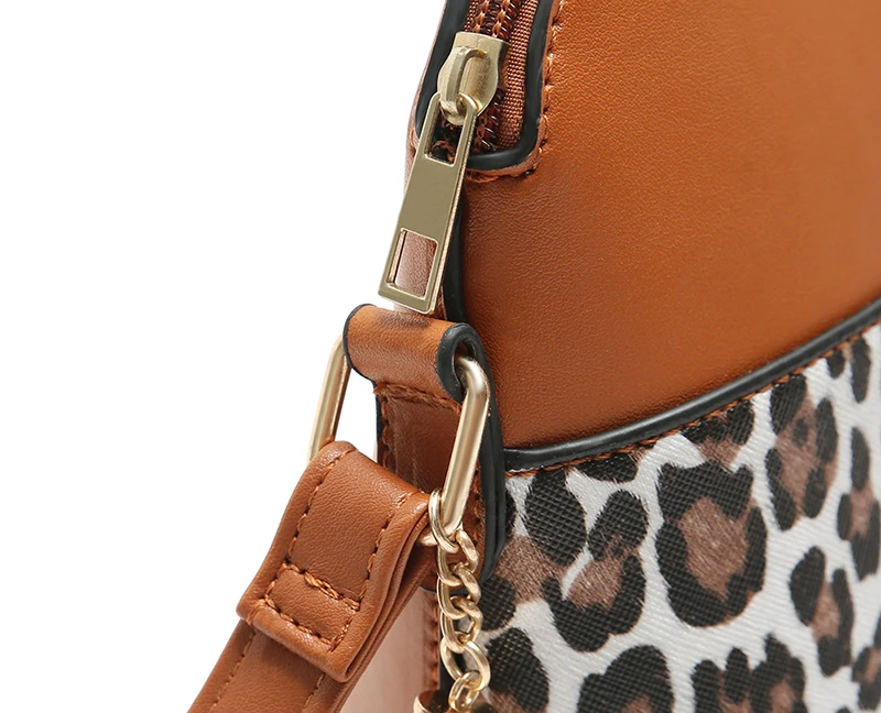 

Fashion Leopard Print Crossbody Bag For Women Tassel Designer Shell PU Leather Shoulder Bag Ladies Messenger Purse Bags