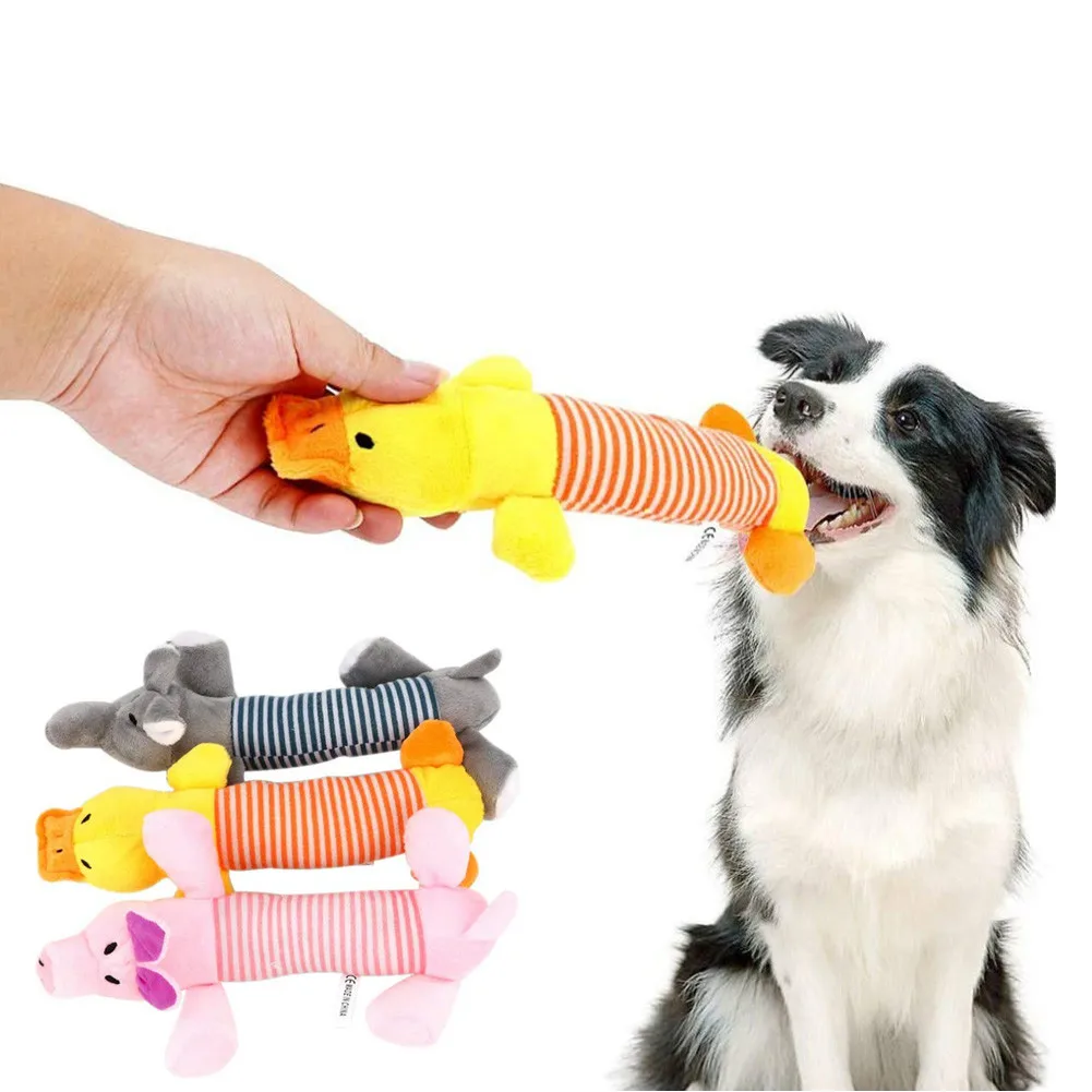 

New Squeak Chew Dog Cat Pet Toys Sound Dolls Dog Cat Fleece Pet Funny Plush Toys Elephant Duck Pig Fit for All Pets Durability