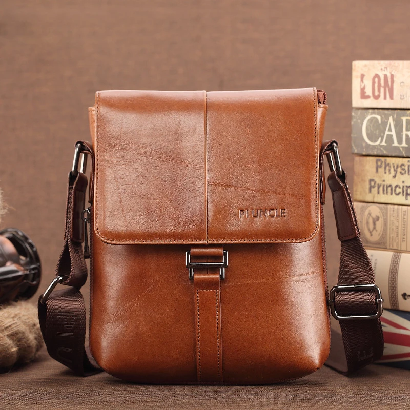 Мужская сумка мессенджер из натуральной кожи деловая маленькая роскошная через