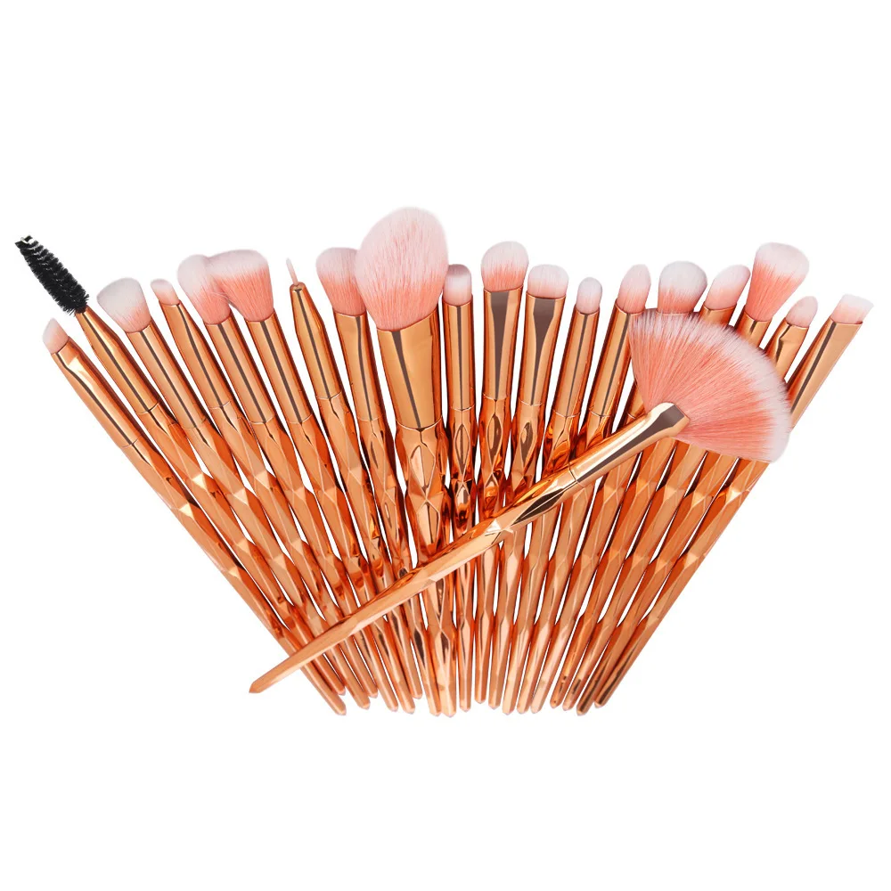 RoseGold 20 шт. алмазные кисти для макияжа Набор пудры основа Румяна для растушевки тени для глаз губ Косметика Красота Макияж Кисти Pincel Maquiagem - Handle Color: RoseGold