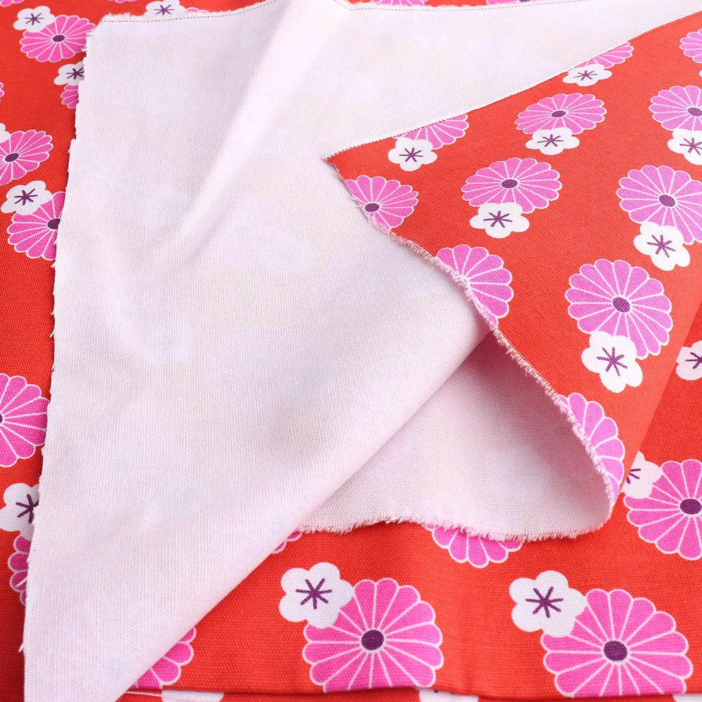 100% хлопчатобумажная ткань 150x50 см красный цветочный узор в японском стиле для