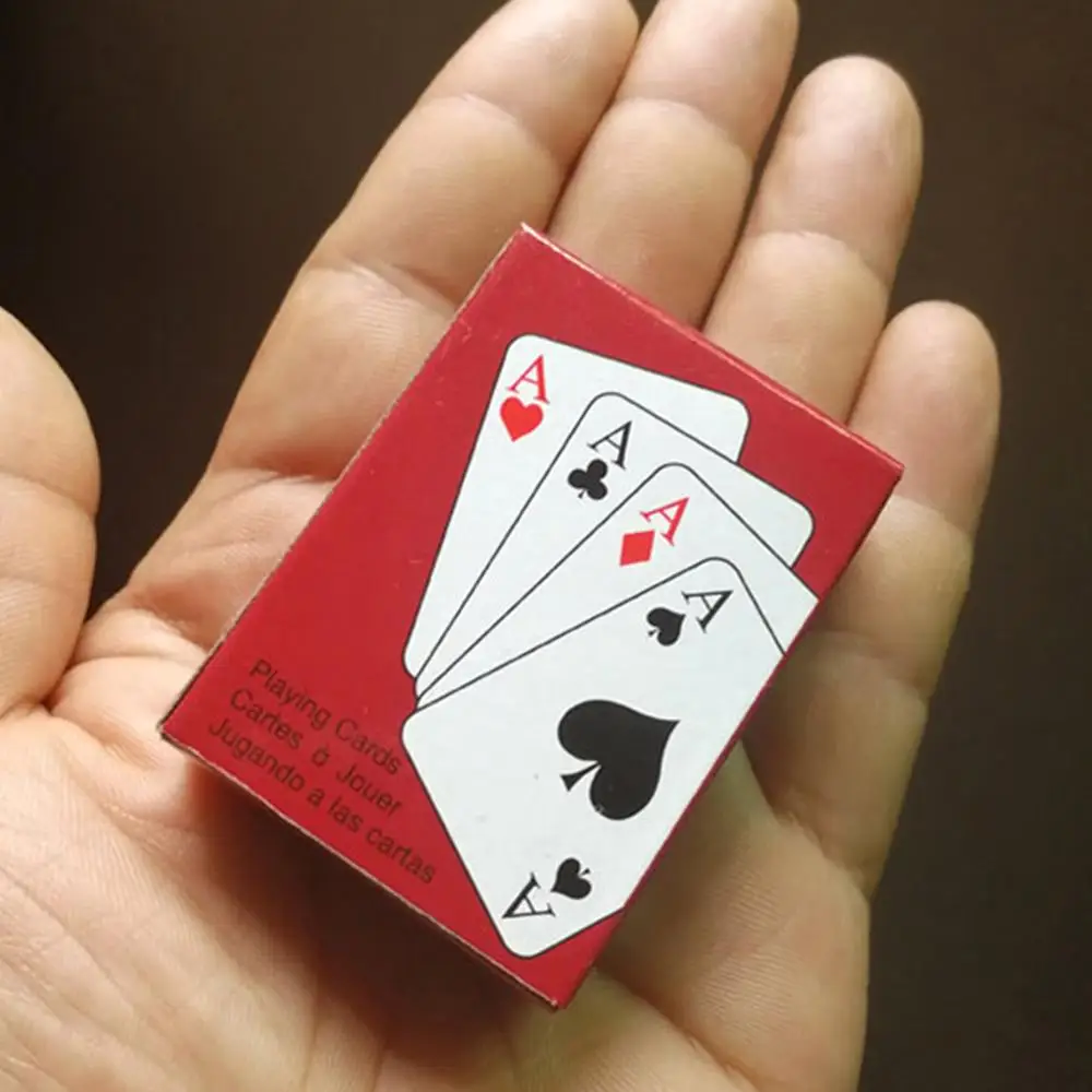 Ультра маленькие мини Игральные карты креативный Пасьянс милые дети мультфильм