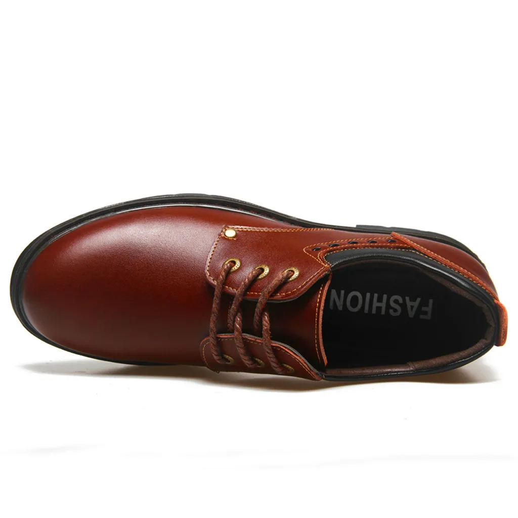 Мужская кожаная обувь на танкетке ботинки высокого качества мужская деловая