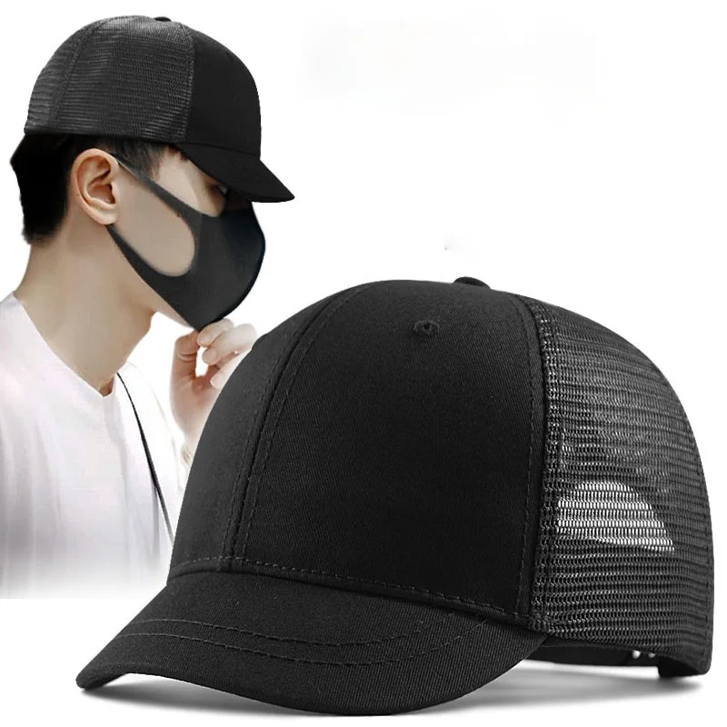 

55-60cm 60-68cm large head Man Big Size Mesh Sun Cap Causal Short Brim Peaked Hats Cool Hip Hop Hat Man Plus Size Baseball Caps