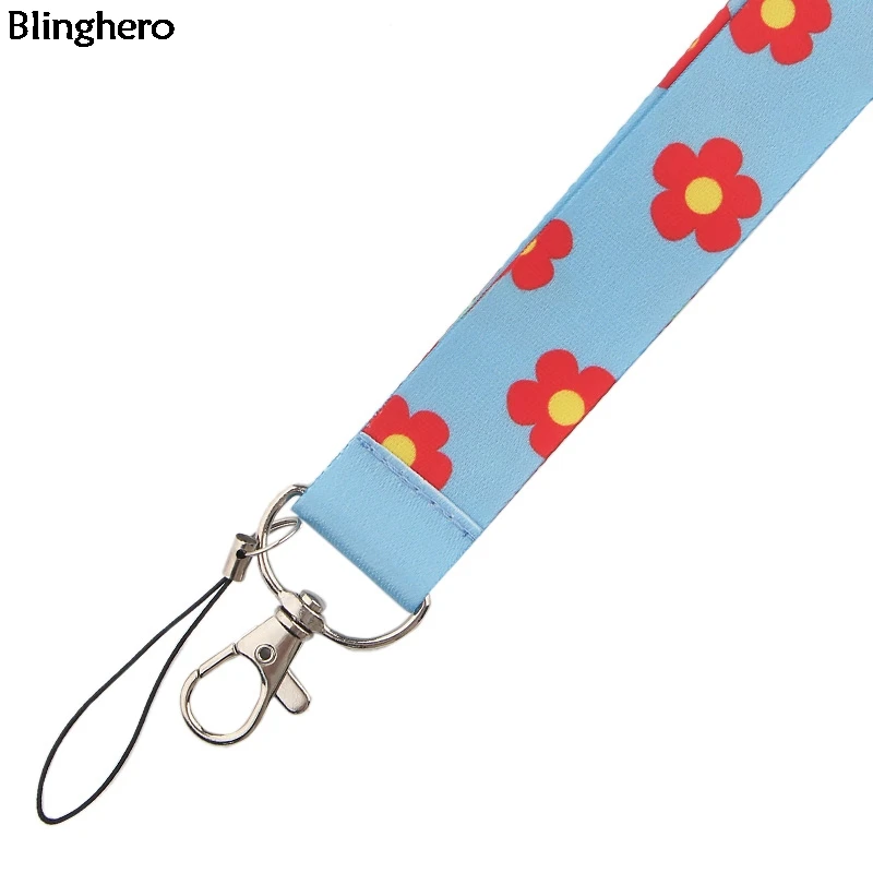 Blinghero маленькие цветочные ремешки для ключей милый телефон шейный ремень