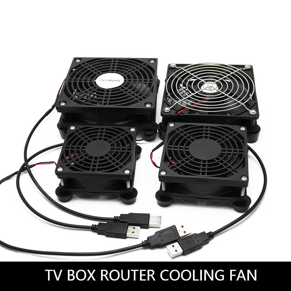Router fan DIY PC Cooler TV Box Wireless Cooling Silent Quiet DC 5V USB power 120mm fan 120x25mm 12CM W/Screws Protective net