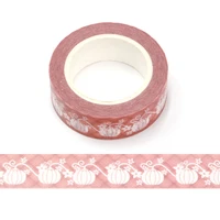 10pcslot 15mm10m thanksgiving white pumpkin brown stripes pink washi tape masking decorative tapes scrapbooking stationery