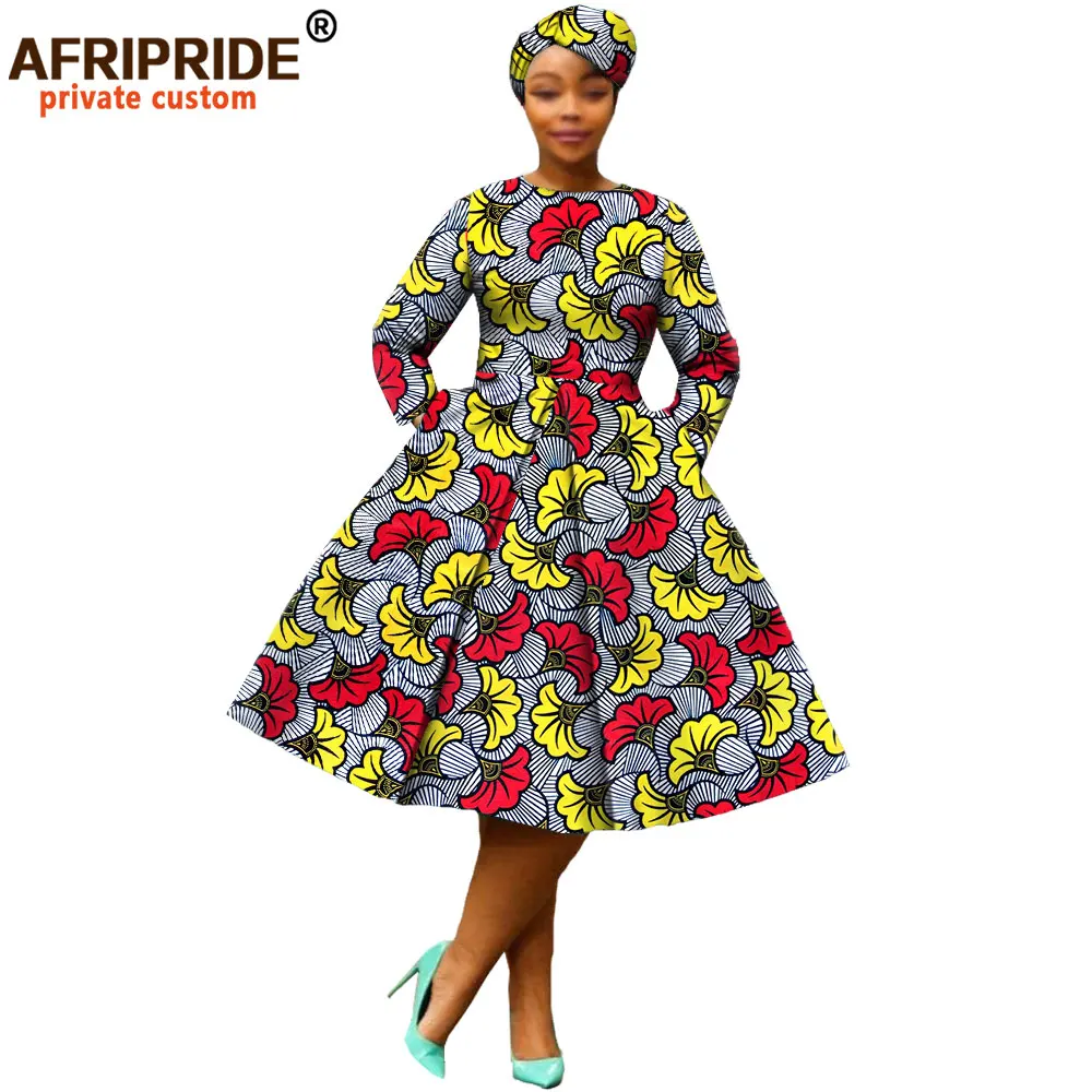 Африканская одежда 2019 осеннее женское платье AFRIPRIDE с длинным рукавом длиной до