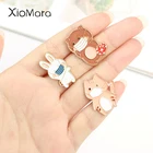 Заколка Для лацканов с изображением маски животных, кошки, медведя, кролика, эмалированные заколки, милый мультяшный значок, Пряжка для лацкана рубашки, ювелирные изделия, подарок для друга