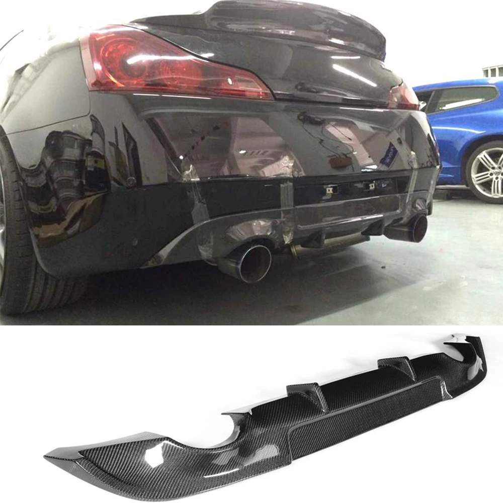 Углеродное волокно автомобиля добавить на задний диффузор для губ infiniti G37 G37S 2 двери базы седан СПОРТ 2009-2013 не подходит для рынка США, включая цветную Черный FRP