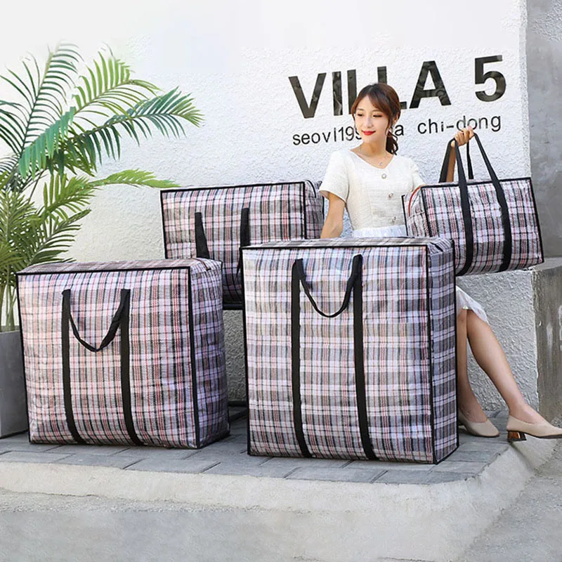 Вместительная сумка для хранения одежды багажа вещей плотная Холщовая Сумка