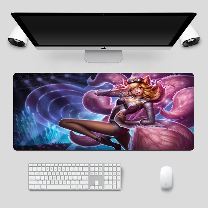 Большой игровой коврик для мыши Ahri Skins 70x30 см прочная резиновая компьютерная