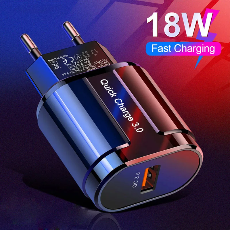 USB зарядное устройство 18 Вт Quick Charge 3 0 EU US 5V 3A быстрая зарядка адаптер мобильный