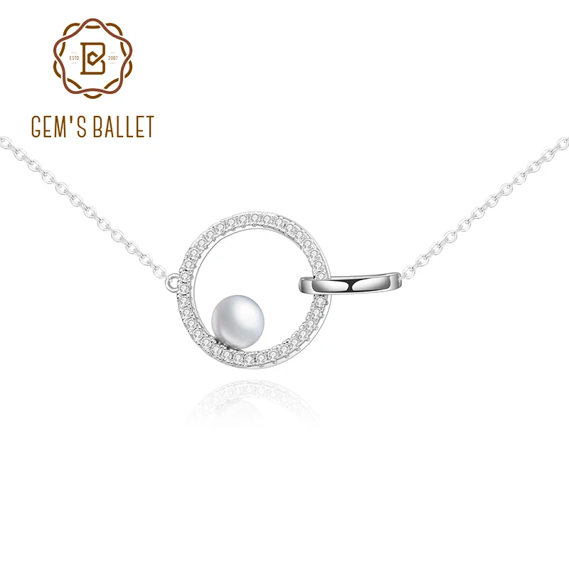 Женское ожерелье из серебра 925 пробы с натуральным пресноводным жемчугом |