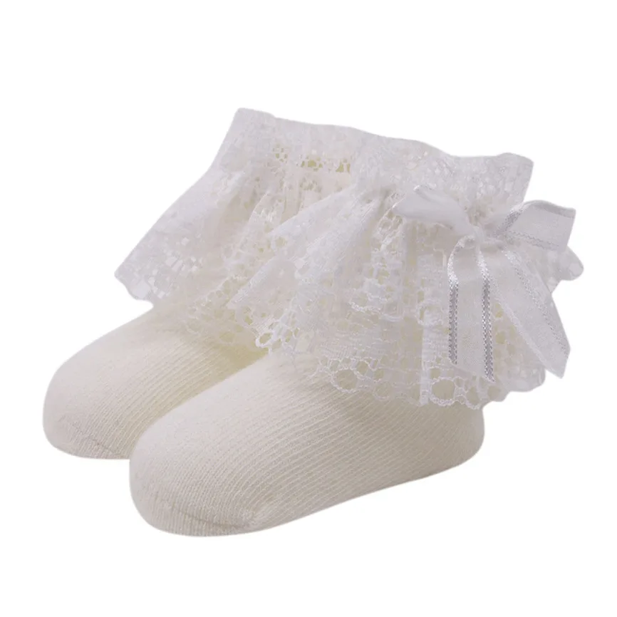 Носки для маленьких девочек модные удобные милые хлопковые носки с кружевом