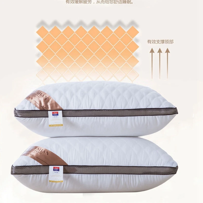 Подушка домашняя с объемными перьями шелковая хлопковая подушка мягкая