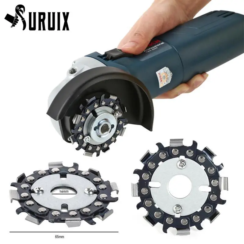 

Grinder Wood Carving Disc Cutting Tools -2.5 Inch, Mini 16mm Chain Disc Double Saw Teeth Anti-Kickback Blade,8 Teeth