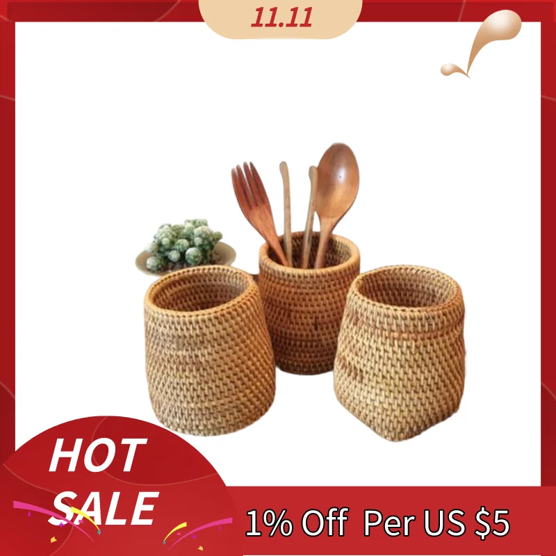 Ротанговые палочки для еды трубки ложки лопатки ведро обеденные ножи вилки