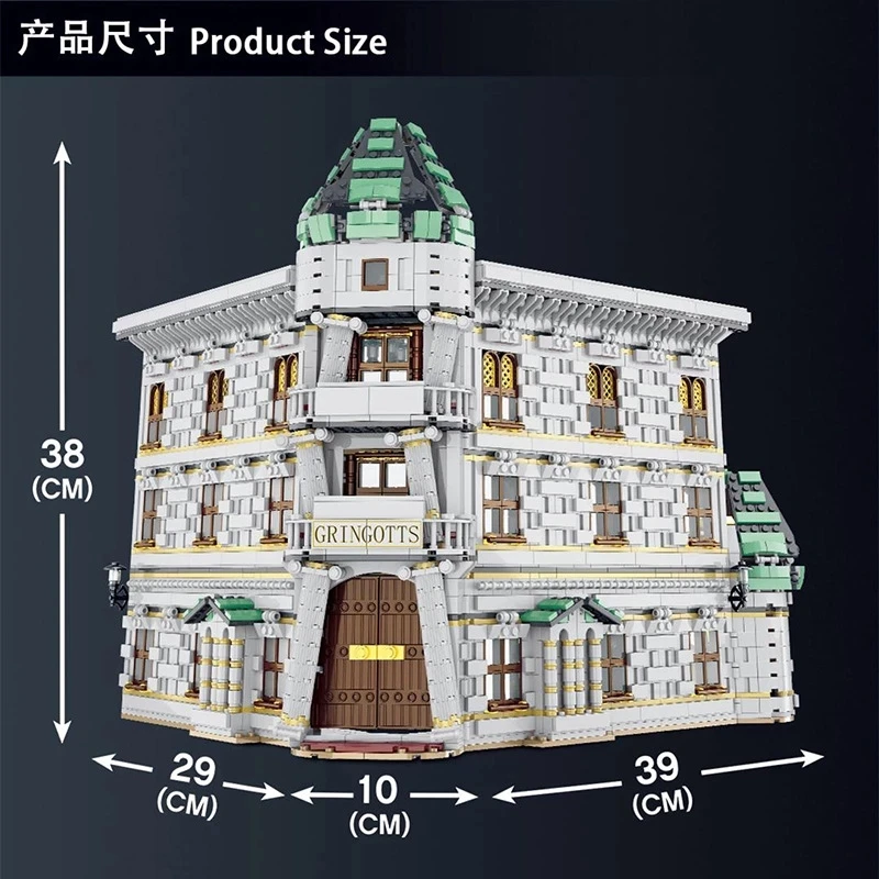 

Big Movie Series Gringotts Bank Diagon Alley 4185Pcs Building Blocks With Dragon Bricks Kid Education Toys Gifts