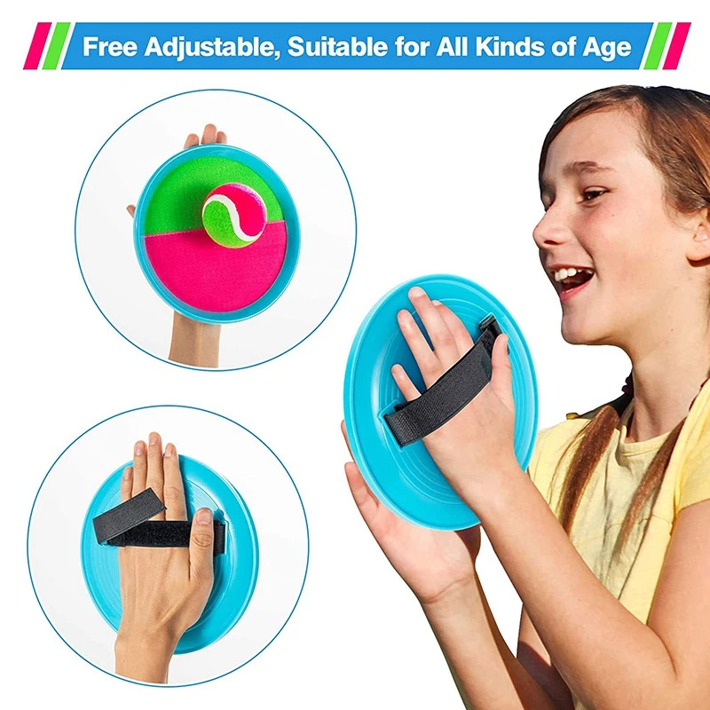 

Toss and Catch Ball Set, Catch Game Toys for Kids,with 6 Paddles and 3 Balls,for Backyards for Kids/Adults/Family