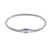 3mm smooth chain snake bone chain running beads bracelet diy basic chain silver plated