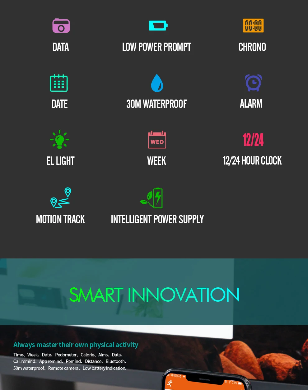 SKMEI Smart Bluetooth креативные модные спортивные наручные часы для мужчин Стальной ремешок калорий шагомер Удаленная камера Цифровые часы
