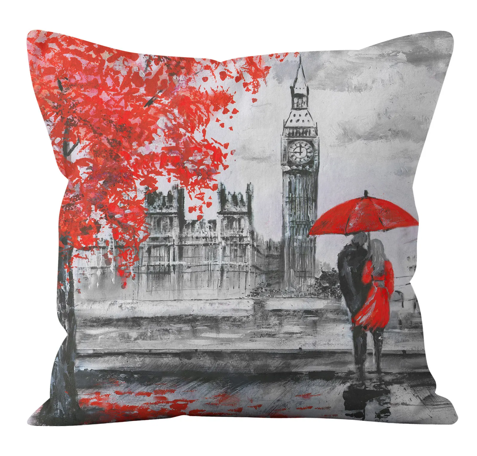 Подарок на день Святого Валентина наволочка из искусственного льна красный