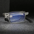 Модные складные очки для чтения для мужчин, женщин, мужчин, с защитой от сисветильник, портативные прямоугольные полноразмерные Безвинтовые очки для дальнозоркости