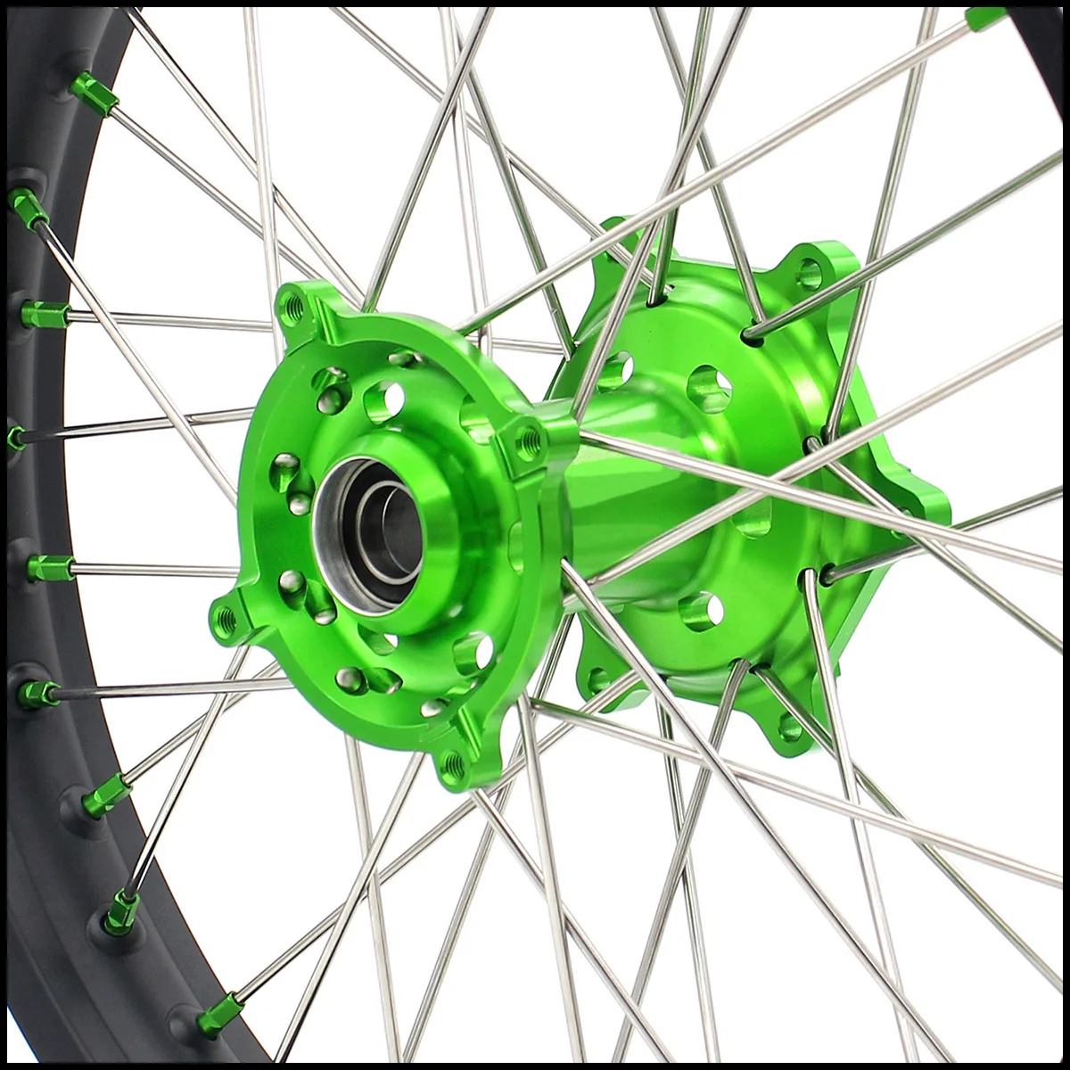 21/18 мотоциклетные обода эндуро спицевые колеса Набор для KAWASAKI KX250F KX450F 2019 зеленые