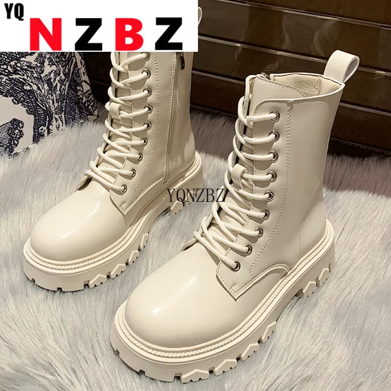 

Women's Motorcycle Boots Wedge Heel Platform Shoes Women's PU Leather Boots Lace-up Gothic Chelsea Boots Motorcycle Boots Women