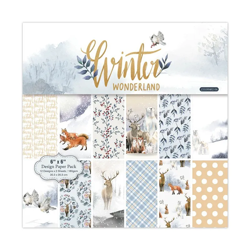 

24Pcs/Lot Snow Scene Retro Material Papers DIY Scrapbooking Album Diary Gift Decorative Paper Scrapbooking Paper