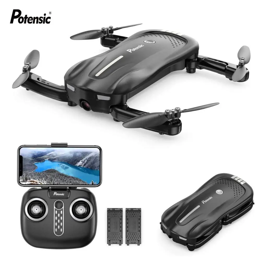 Potensic RC Дрон с камерой 1080P живое видео FPV WiFi складной портативный Квадрокоптер