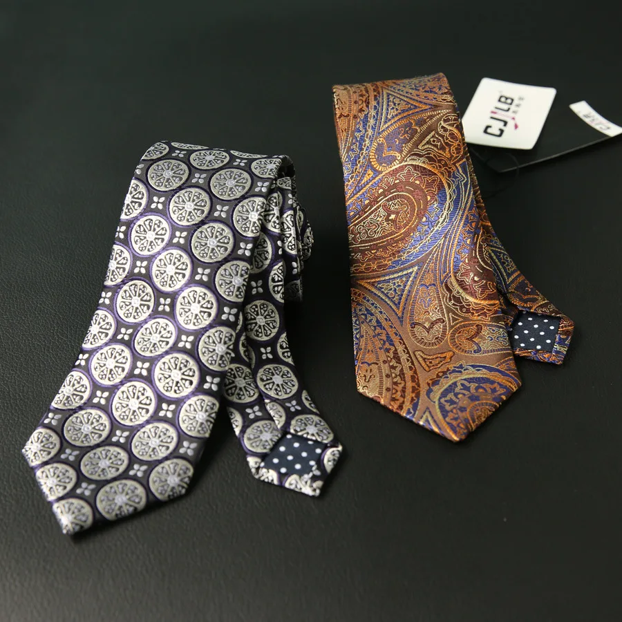 Linbaiway 6 см Полиэстеровые галстуки для мужчин свободного покроя платье Пейсли
