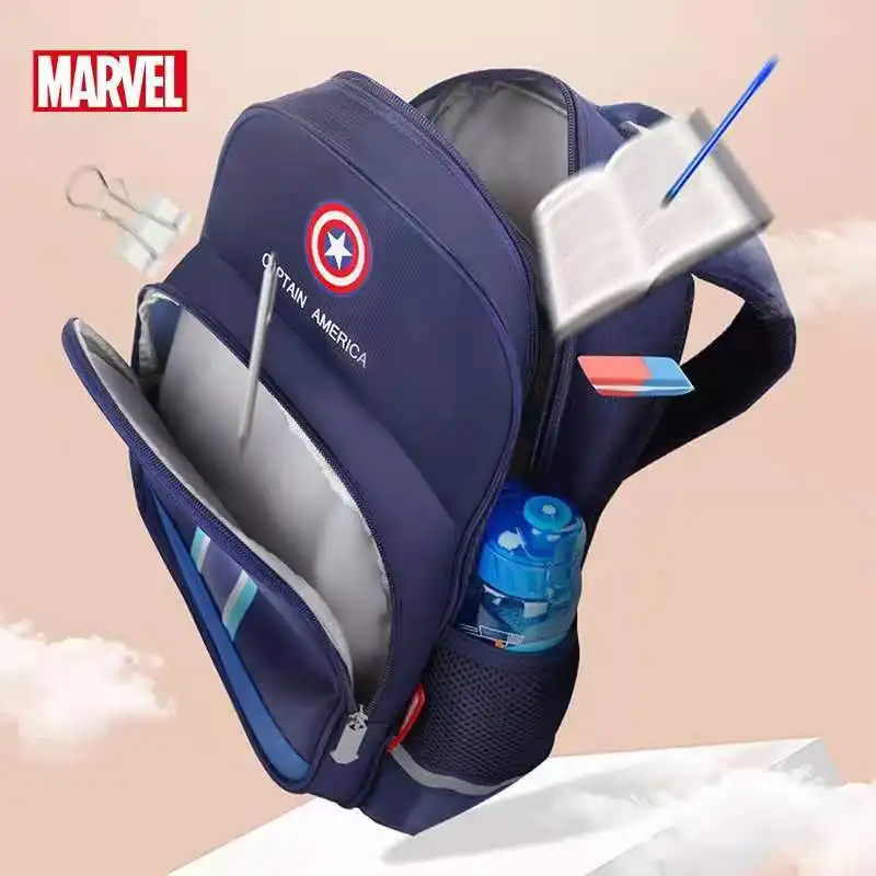 Disney School Bags For Boys Spider Man Captain America Primary Student Shoulder Orthopedic Backpack Grade 1-3 Mochilas Escolares