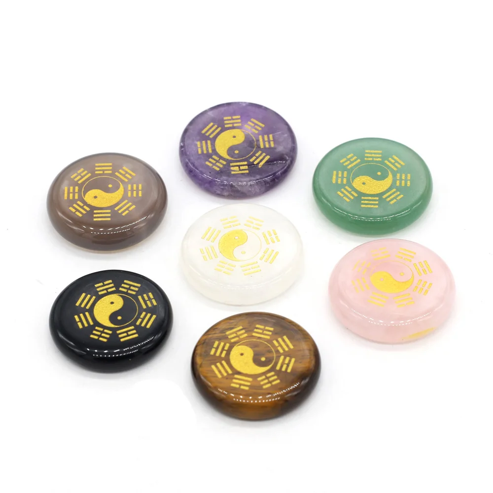 

Natural Stone Cabochon Beads 7Pcs Grey Agates/Amethysts Eight diagram Created Beads For Charm Jewelry Making Pendant Rings