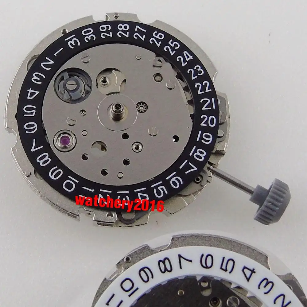 

Japan Genuine Miyota 8215 Automatic Movement Black/White Date Display High Accuracy No Hacking 21 Jewels 26mm*7.5mm