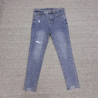mom jeans boyfriend pants ripped jeans spring and autumn new slim cropped trousers korean version of high waist stretch pants