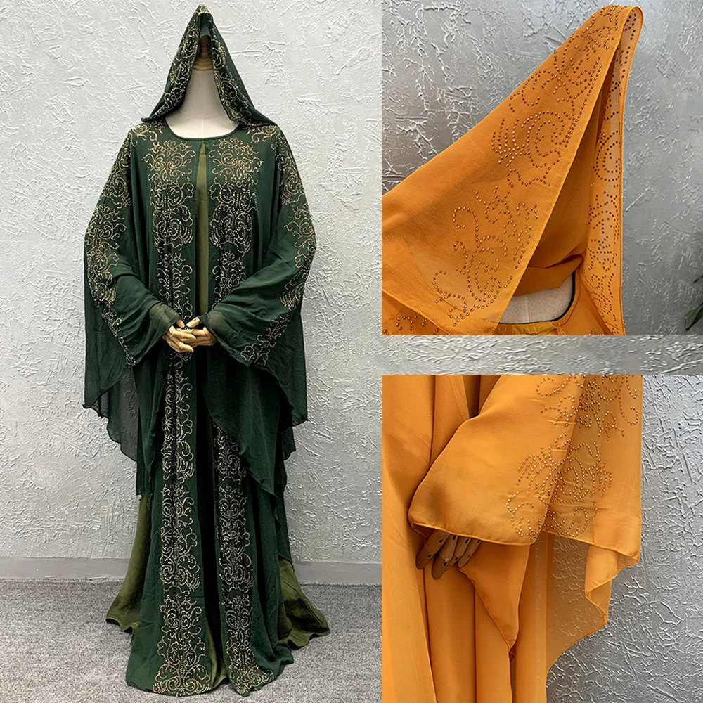 Модное Длинное Платье абайя в мусульманском стиле комплект из двух предметов 2020