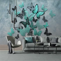 8d photo wallpaper mural hd hand painted 3d stereo butterfly nostalgic background wall custom wall covering