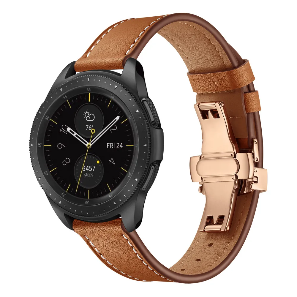 20mm Leather Band for Garmin Vivoactive 3/Venu/SQ/2 Plus Strap for Samsung Galaxy Watch 5 4 3 Classic Bracelet 40mm 44mm Active