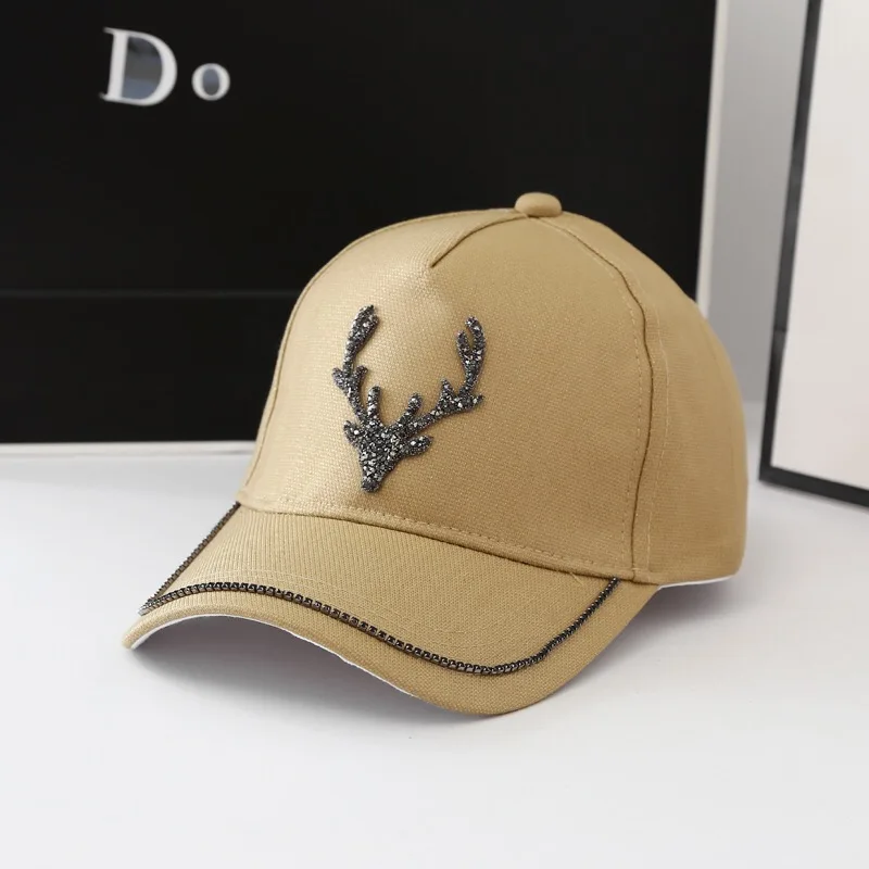 new arrival  spring summer lady baseball cap bling bling rhinestone cap soft cotton UV protection outdoor sun hat