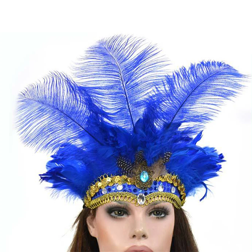 Индийская Хрустальная корона перьевая повязка вечерние праздничные головные