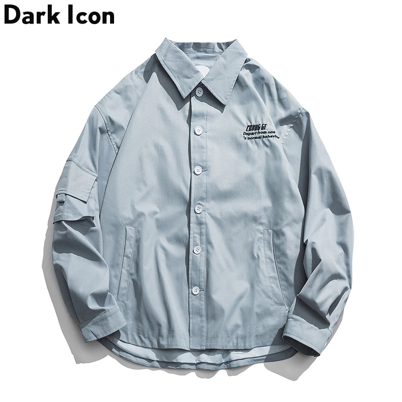 Мужская куртка с вышитыми буквами и темными иконами на спине 2019 осенние куртки