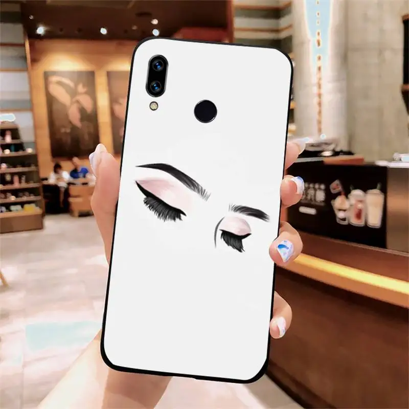 

eyelash Makeup Lip guiltter pattern high quality Phone Case funda For Xiaomi Redmi note 7 8 9 t k30 max3 9 s 10 pro lite